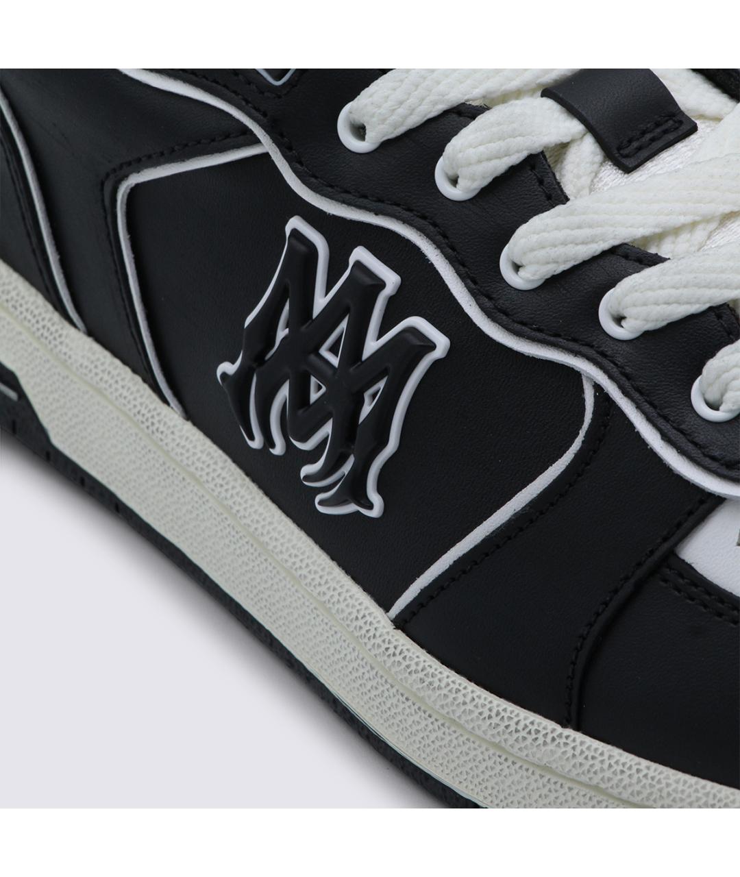 AMIRI Черные кожаные низкие кроссовки / кеды, фото 4