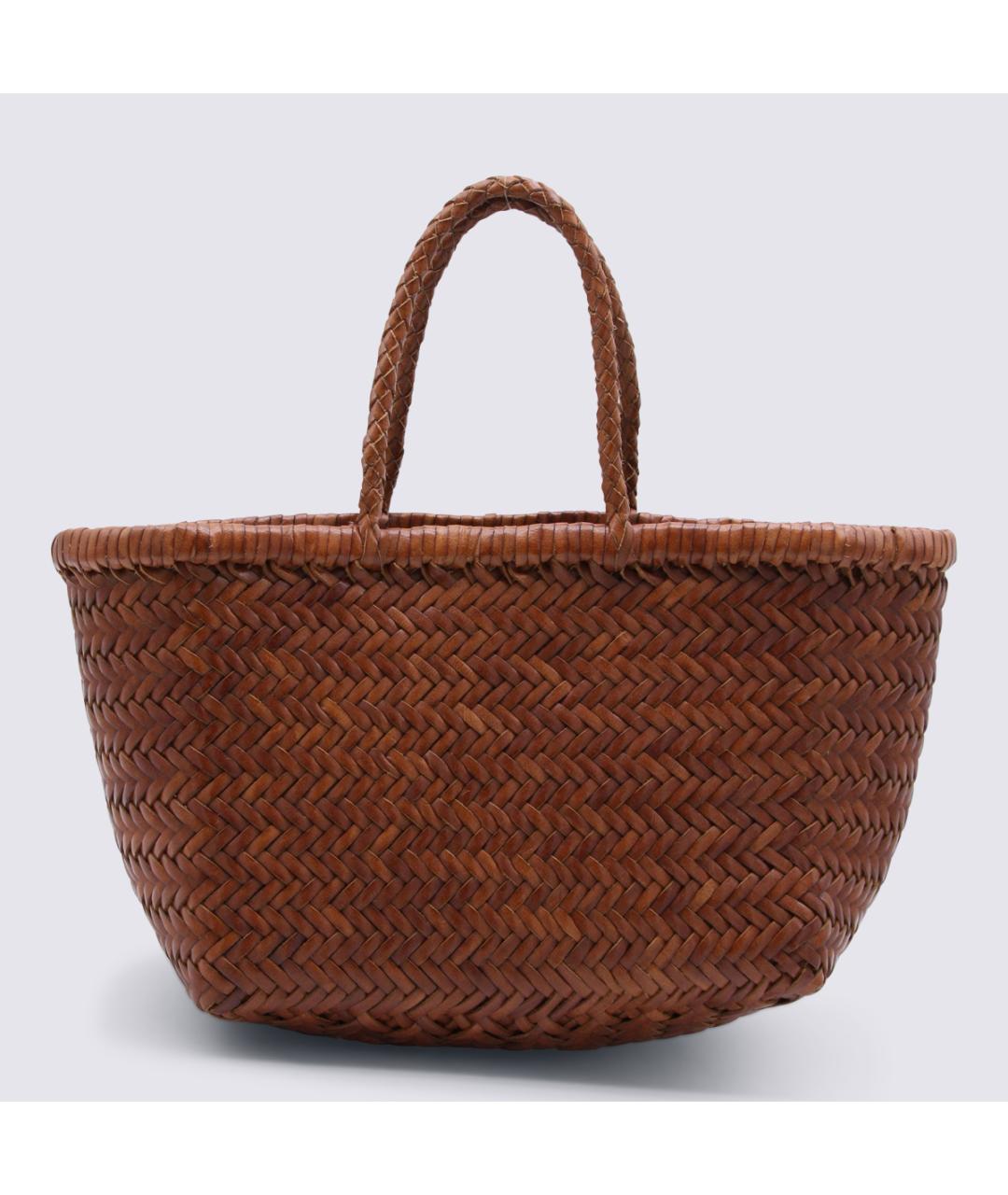 Dragon Diffusion Коричневая кожаная сумка тоут, фото 3