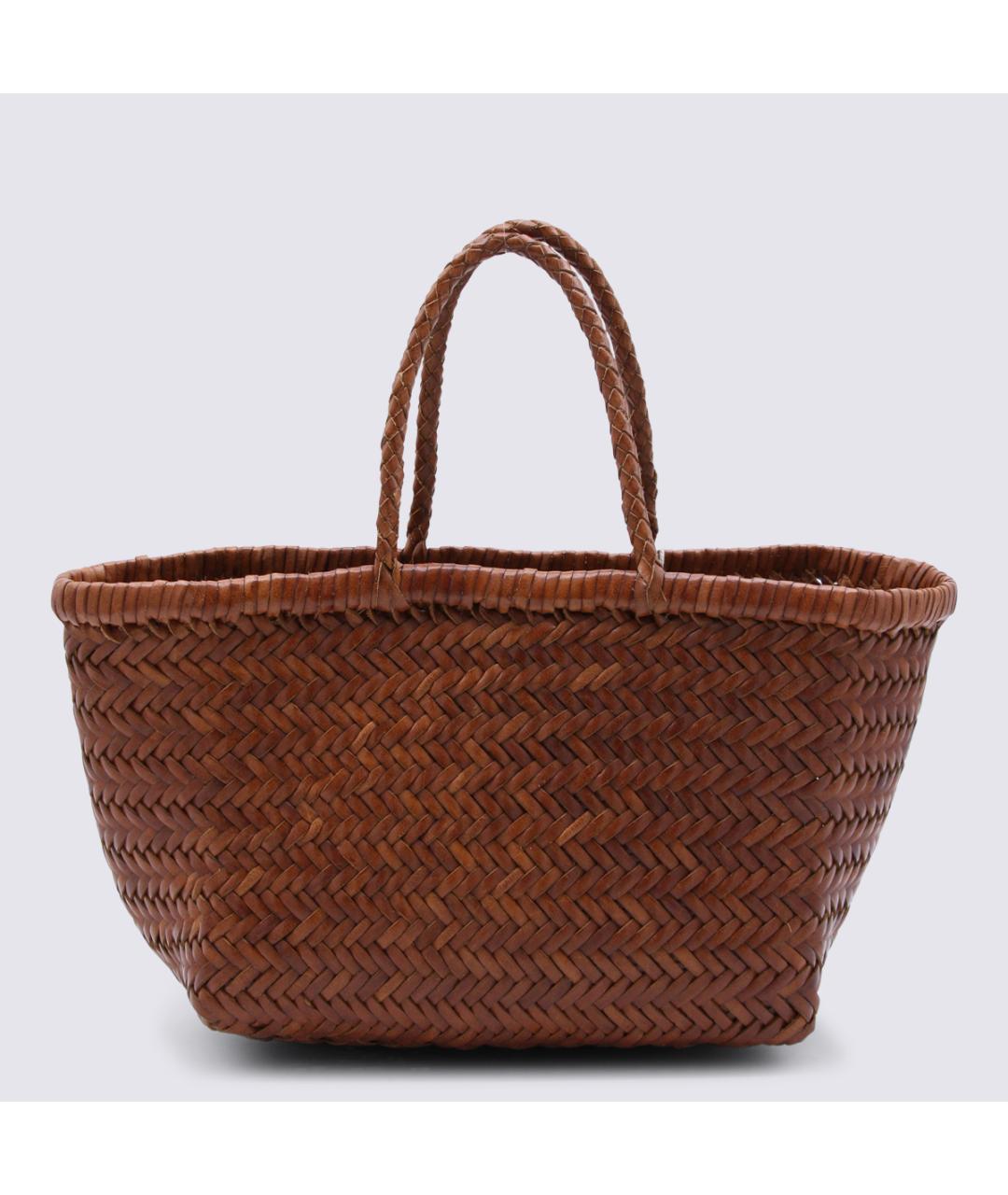 Dragon Diffusion Коричневая кожаная сумка тоут, фото 5