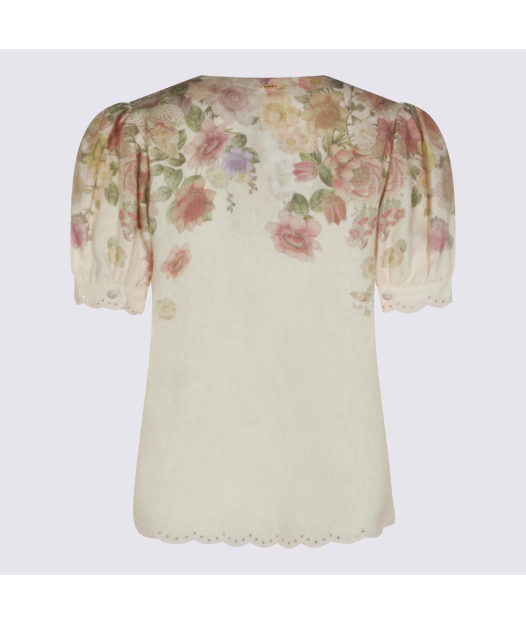 TWIN-SET Мульти льняная футболка, фото 2