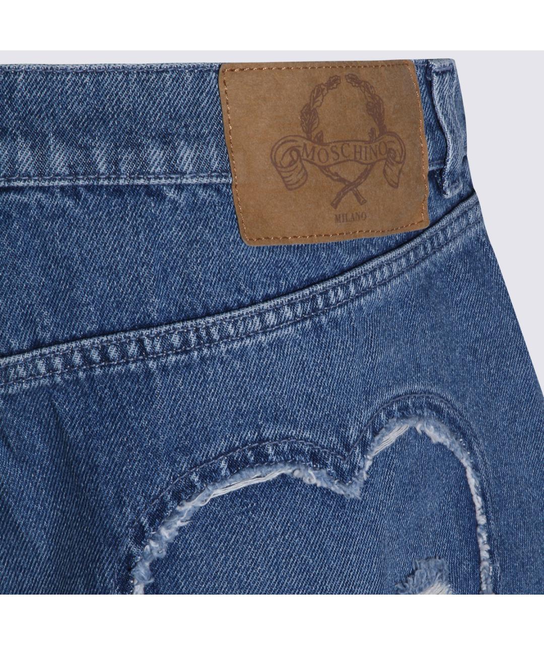 MOSCHINO Синие хлопковые шорты, фото 4