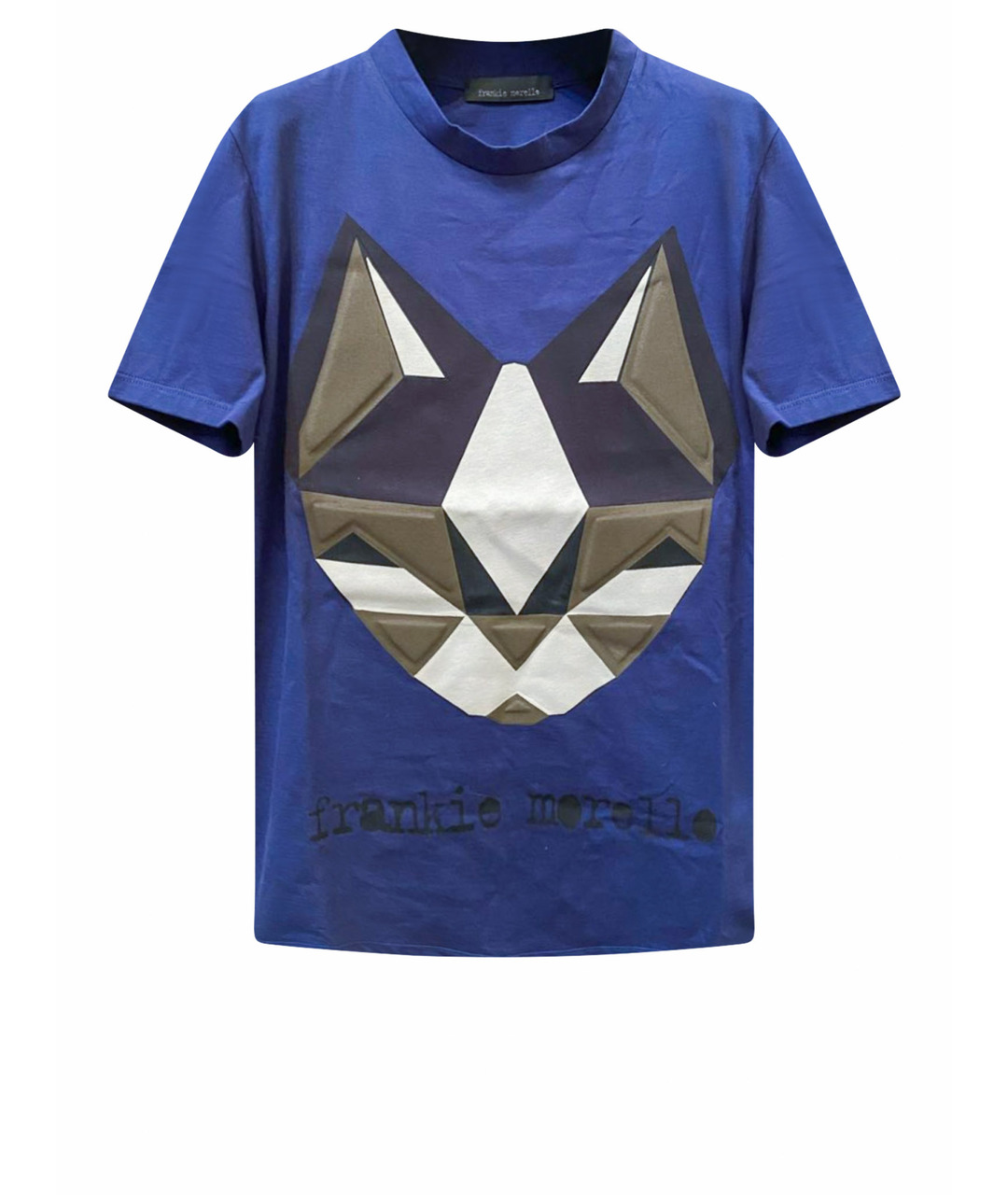 FRANKIE MORELLO Синяя хлопко-эластановая футболка, фото 1