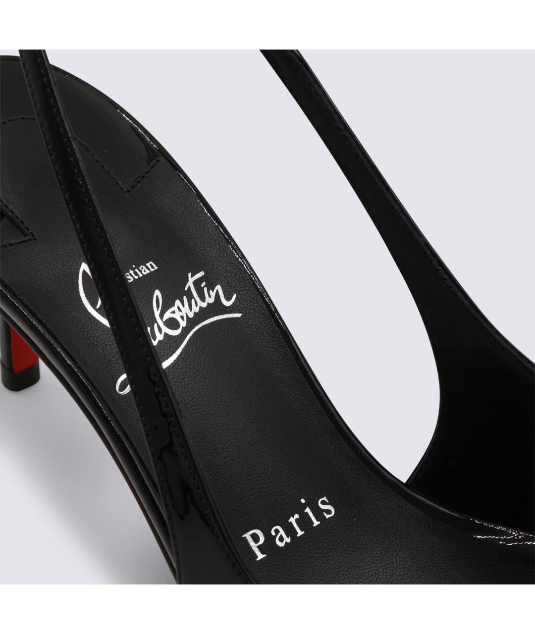 CHRISTIAN LOUBOUTIN Черные кожаные туфли, фото 4