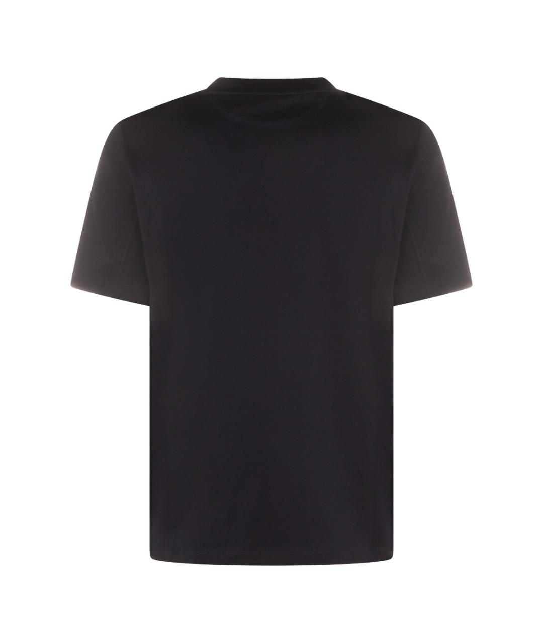 BRUNELLO CUCINELLI Темно-синяя хлопковая футболка, фото 2