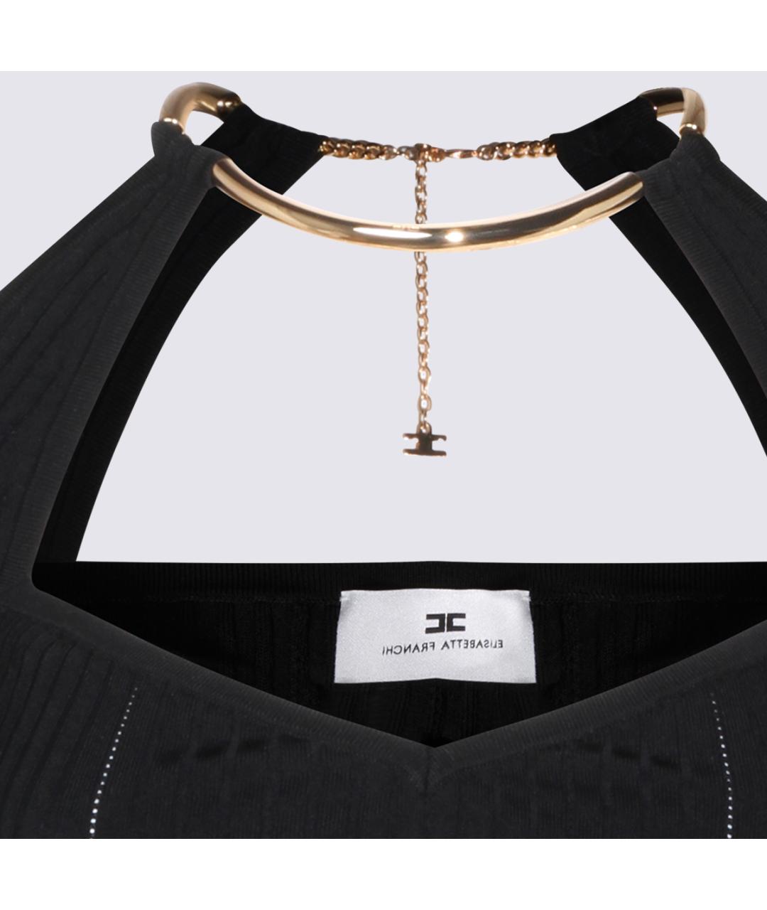 ELISABETTA FRANCHI Черный вискозный джемпер / свитер, фото 3