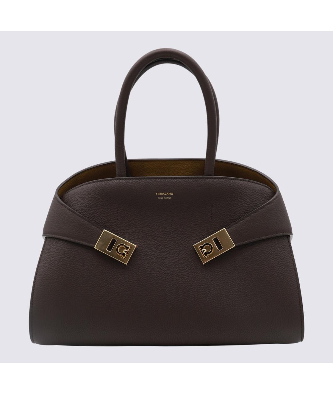 FERRAGAMO Коричневая кожаная сумка тоут, фото 3