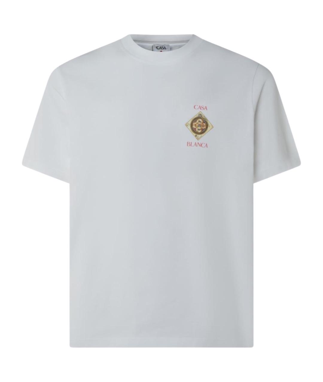 CASABLANCA Белая хлопковая футболка, фото 1