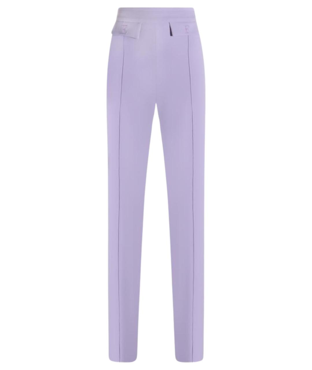 ELISABETTA FRANCHI Фиолетовые полиэстеровые прямые брюки, фото 1