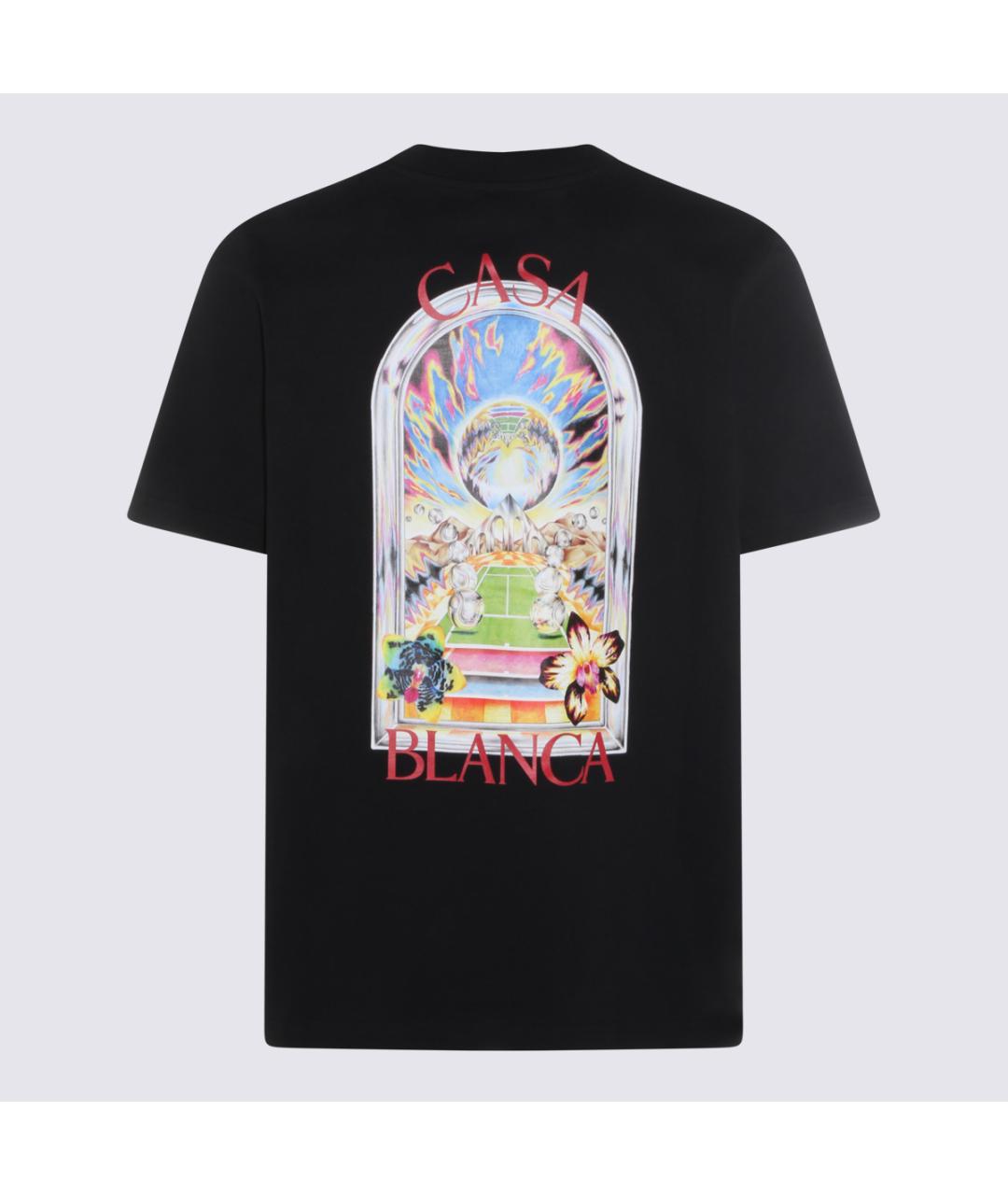 CASABLANCA Черная хлопковая футболка, фото 2