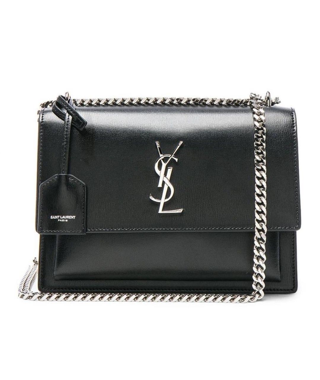 SAINT LAURENT Черная кожаная сумка через плечо, фото 8