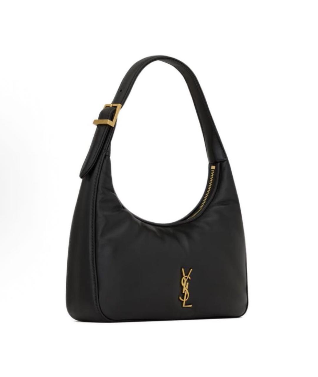 SAINT LAURENT Черная кожаная сумка через плечо, фото 2