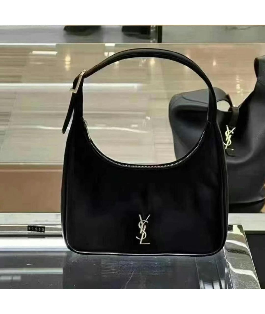 SAINT LAURENT Черная кожаная сумка через плечо, фото 7