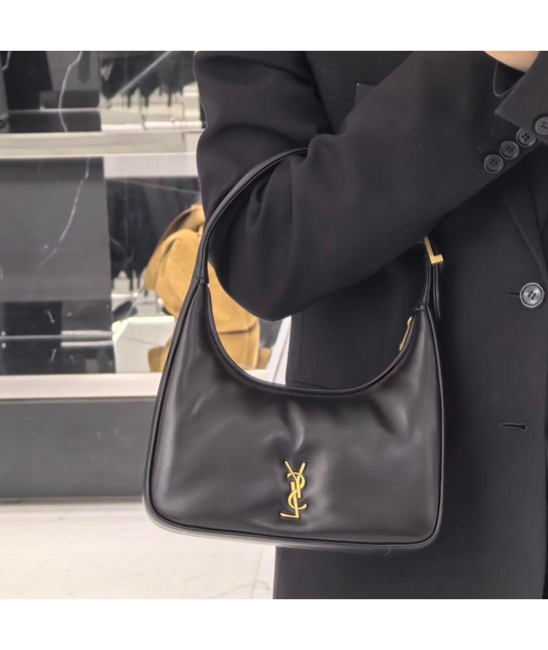 SAINT LAURENT Черная кожаная сумка через плечо, фото 6