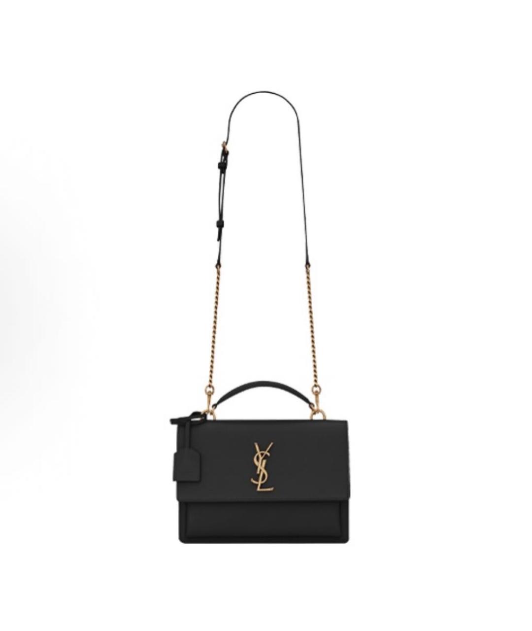 SAINT LAURENT Черная кожаная сумка через плечо, фото 4