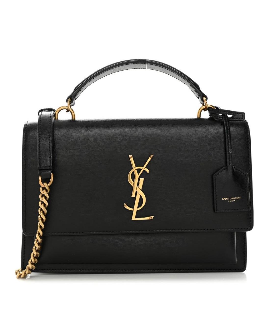 SAINT LAURENT Черная кожаная сумка через плечо, фото 8