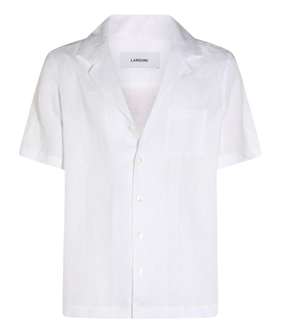 LARDINI Белая льняная кэжуал рубашка, фото 1