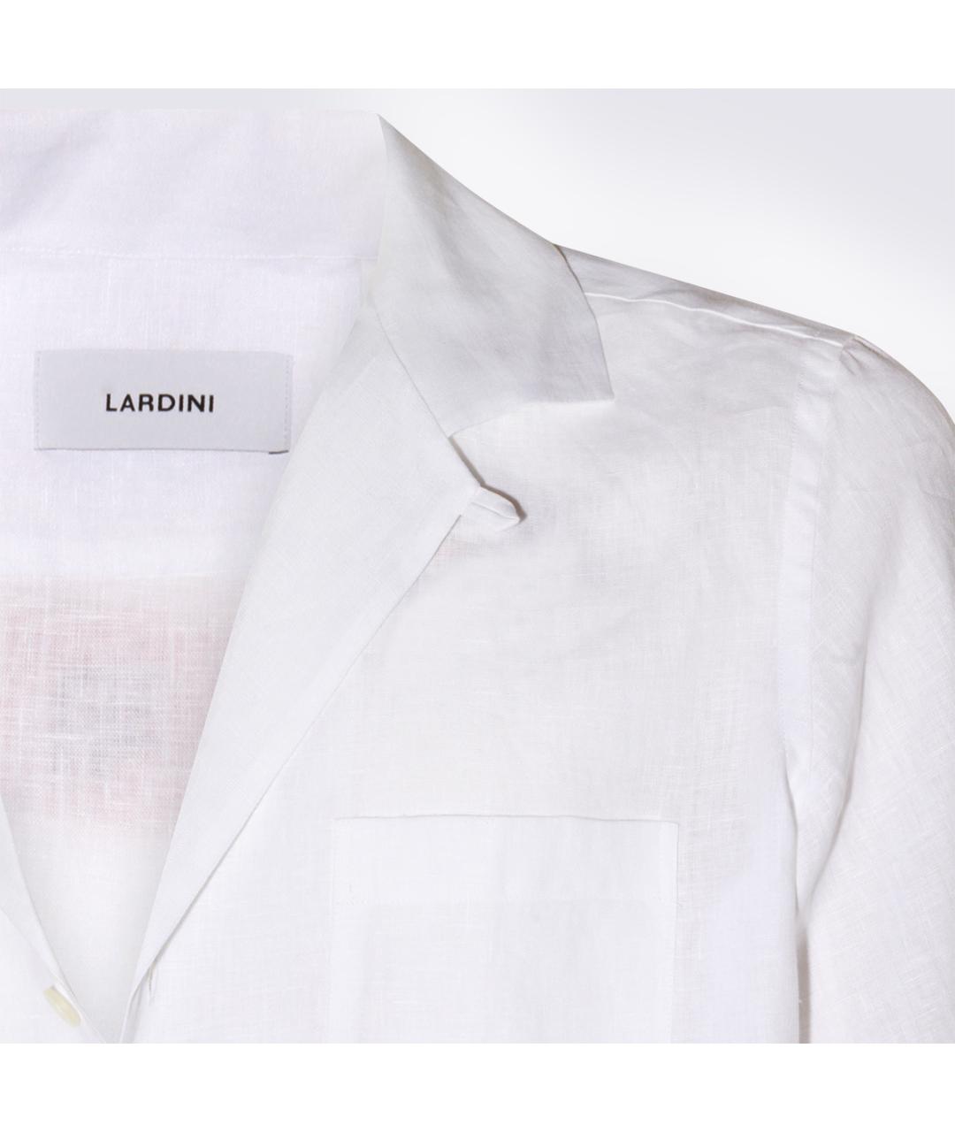 LARDINI Белая льняная кэжуал рубашка, фото 3