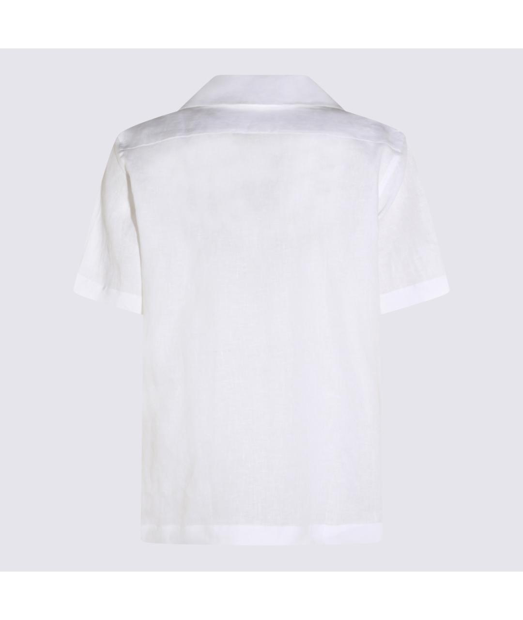 LARDINI Белая льняная кэжуал рубашка, фото 2