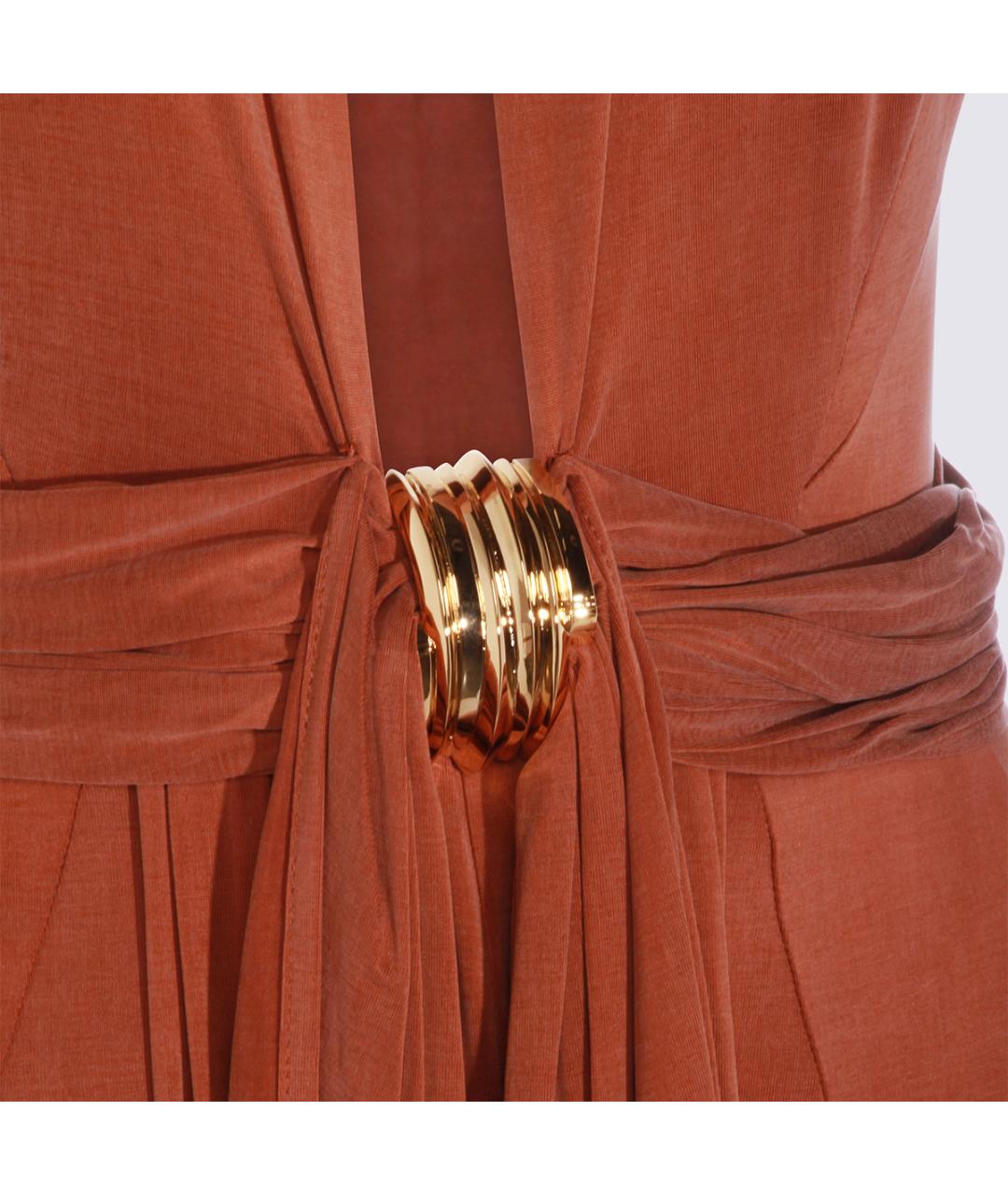 ELISABETTA FRANCHI Коричневое вечернее платье, фото 3