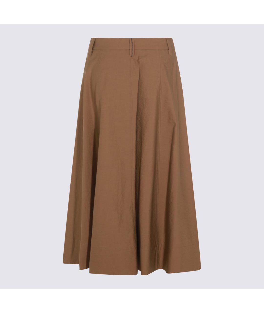 BRUNELLO CUCINELLI Бежевая хлопковая юбка миди, фото 2