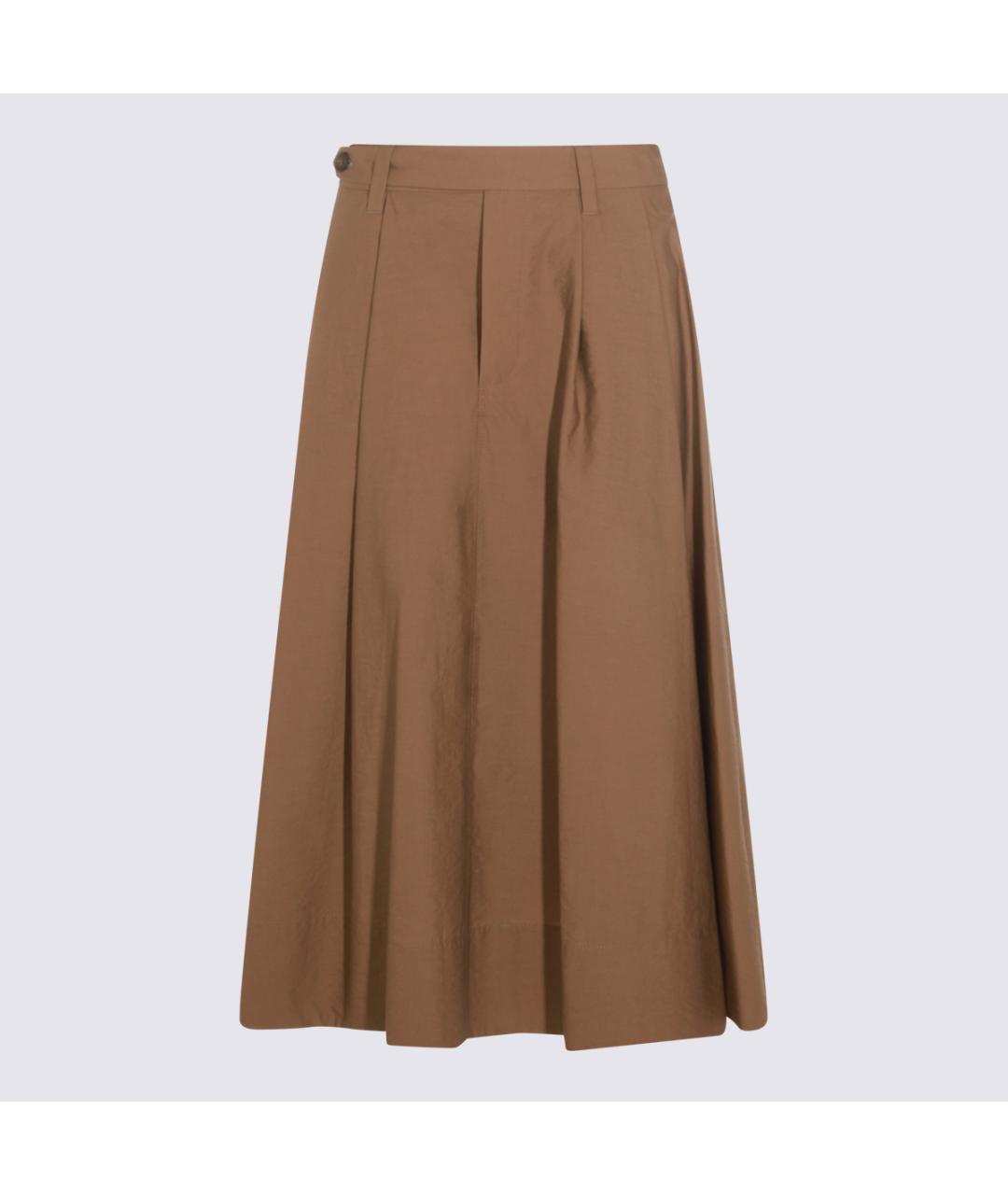 BRUNELLO CUCINELLI Бежевая хлопковая юбка миди, фото 5
