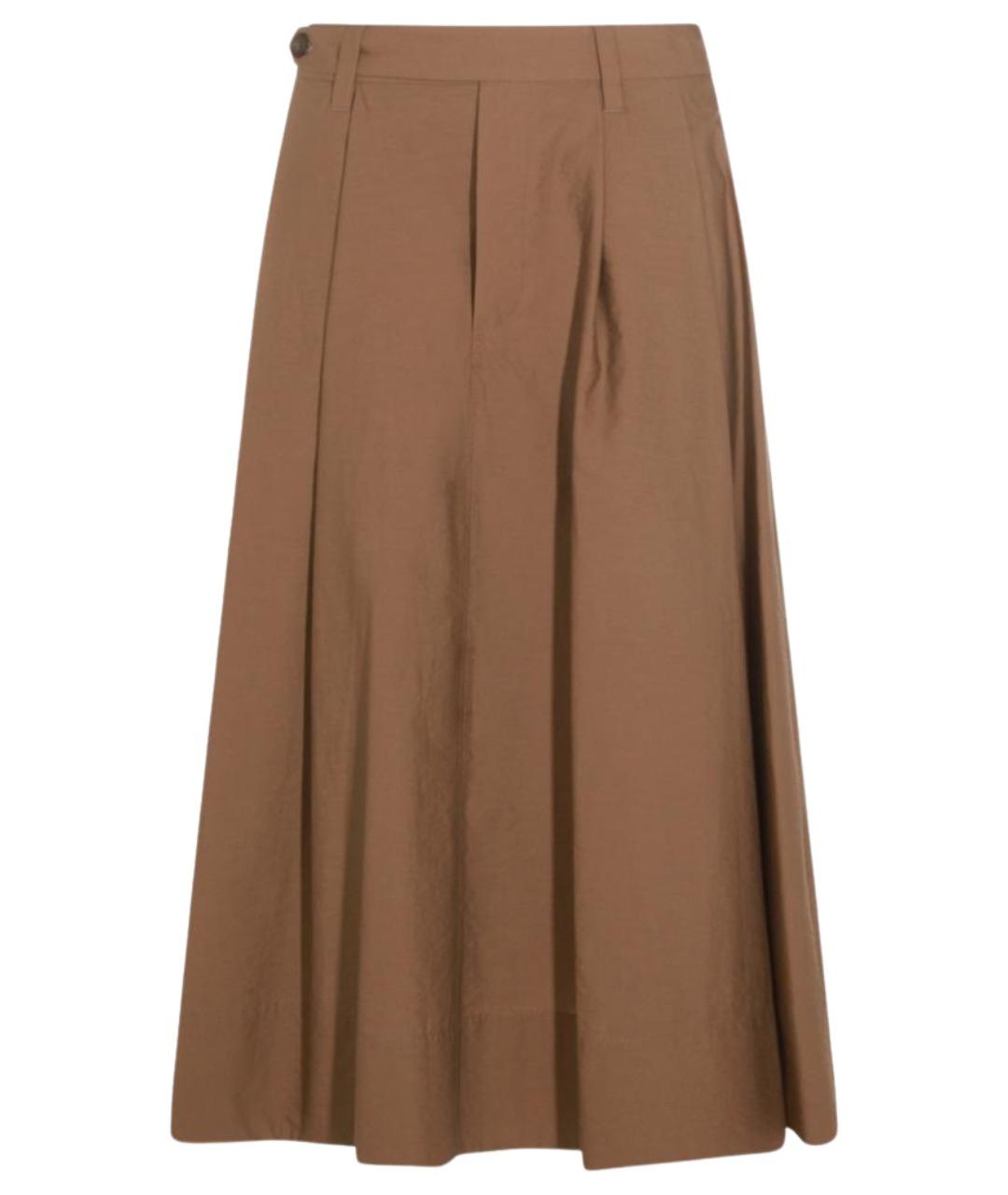 BRUNELLO CUCINELLI Бежевая хлопковая юбка миди, фото 1