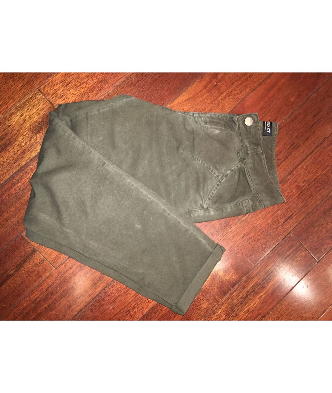 TWIN-SET Зеленые хлопко-эластановые брюки узкие, фото 4