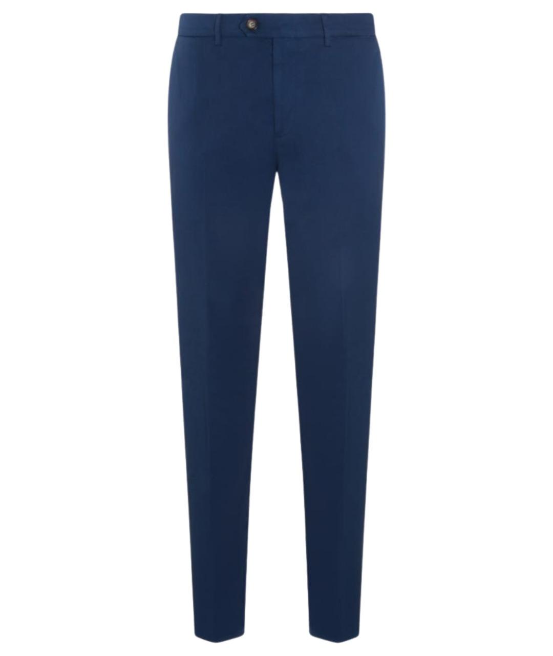 BRUNELLO CUCINELLI Синие хлопковые повседневные брюки, фото 1