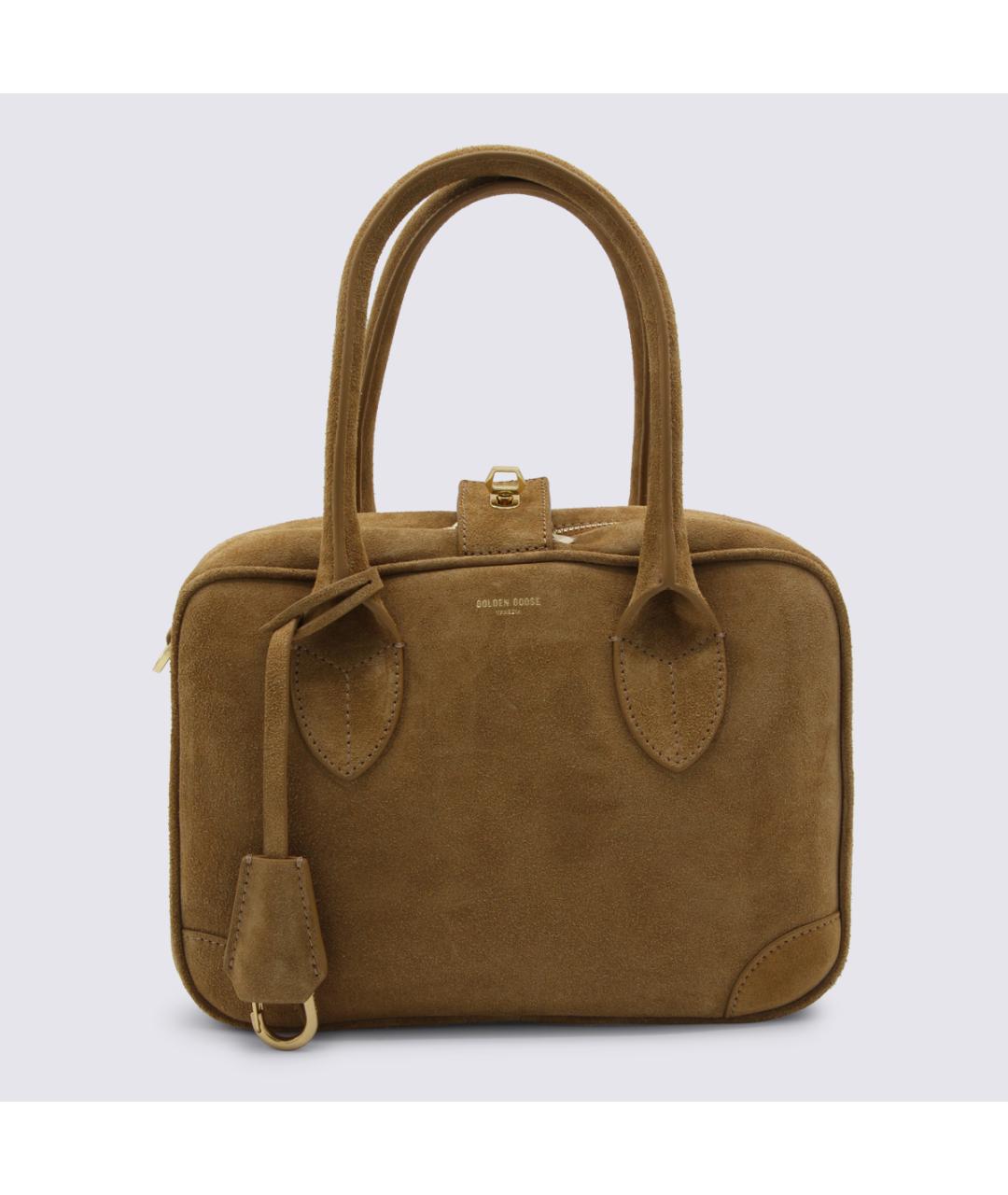 GOLDEN GOOSE DELUXE BRAND Бежевая замшевая сумка тоут, фото 5