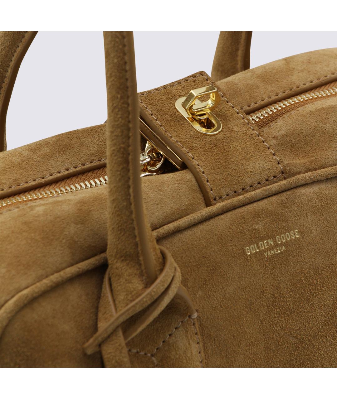 GOLDEN GOOSE DELUXE BRAND Бежевая замшевая сумка тоут, фото 4
