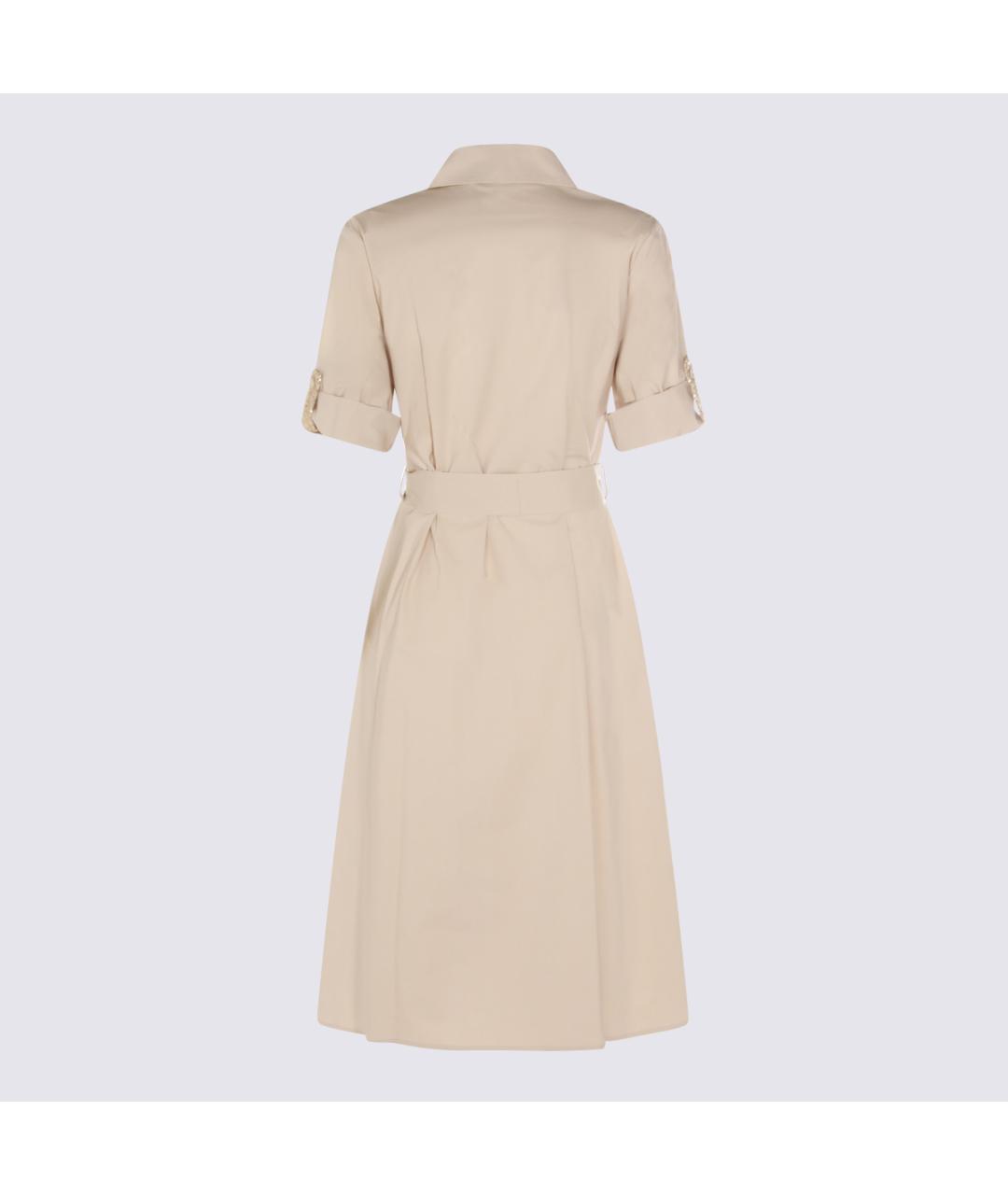 ANTONELLI FIRENZE Бежевое хлопковое повседневное платье, фото 2
