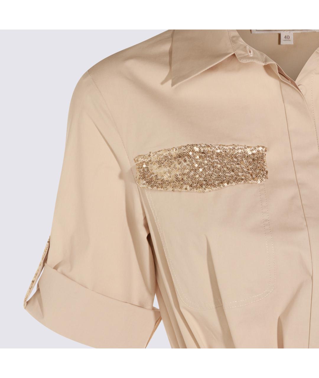 ANTONELLI FIRENZE Бежевое хлопковое повседневное платье, фото 3