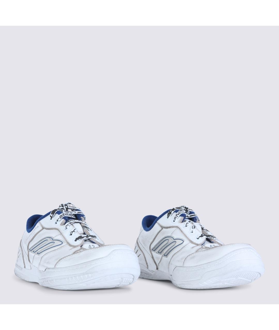 BALENCIAGA Белые кожаные низкие кроссовки / кеды, фото 2