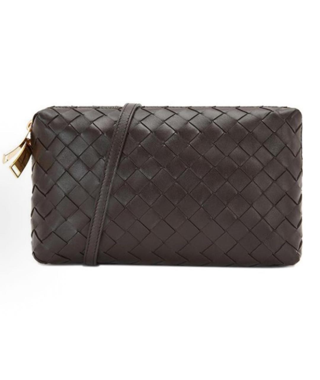 BOTTEGA VENETA Коричневая кожаная сумка через плечо, фото 5