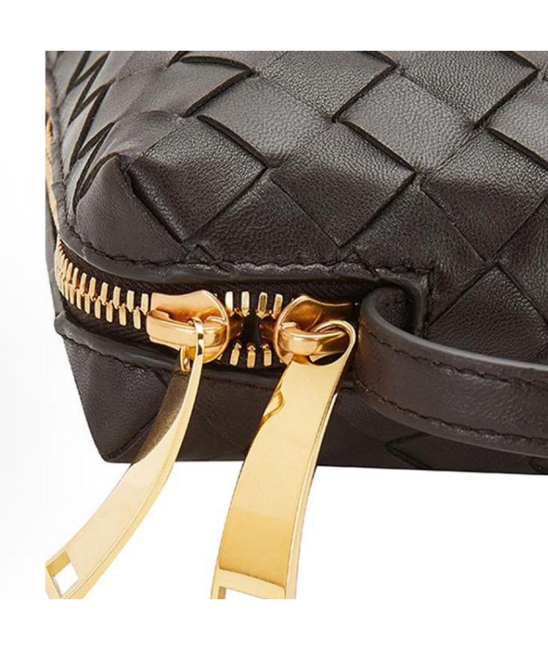 BOTTEGA VENETA Коричневая кожаная сумка через плечо, фото 4