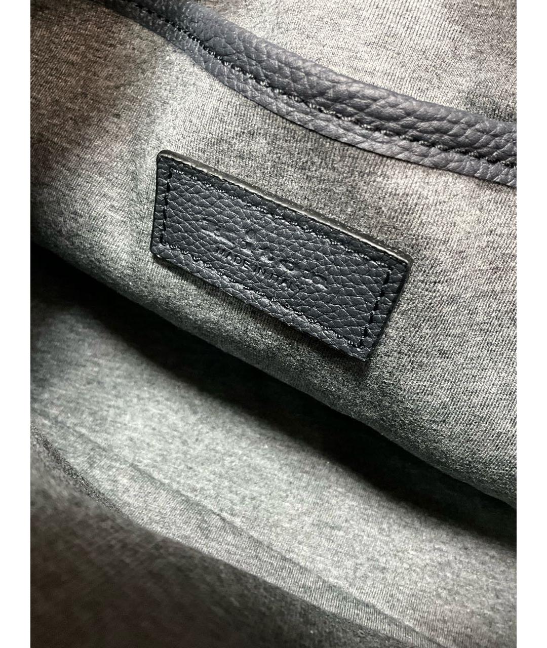 KITON Темно-синяя кожаная барсетка, фото 5