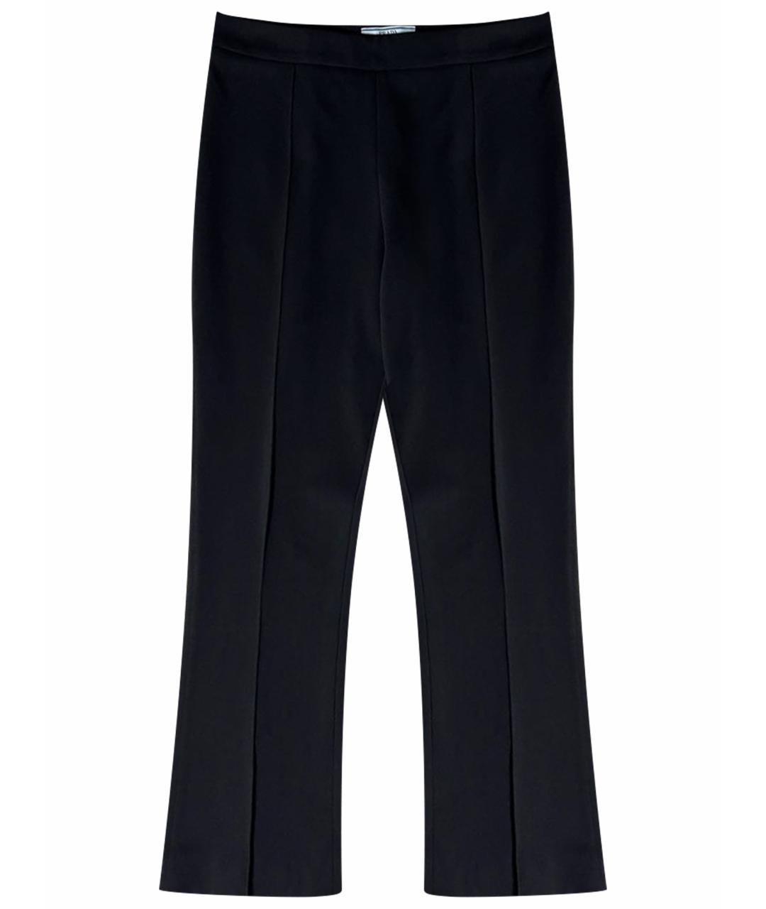 PRADA Черные полиэстеровые брюки узкие, фото 1