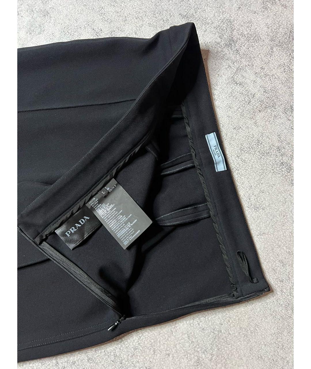 PRADA Черные полиэстеровые брюки узкие, фото 5