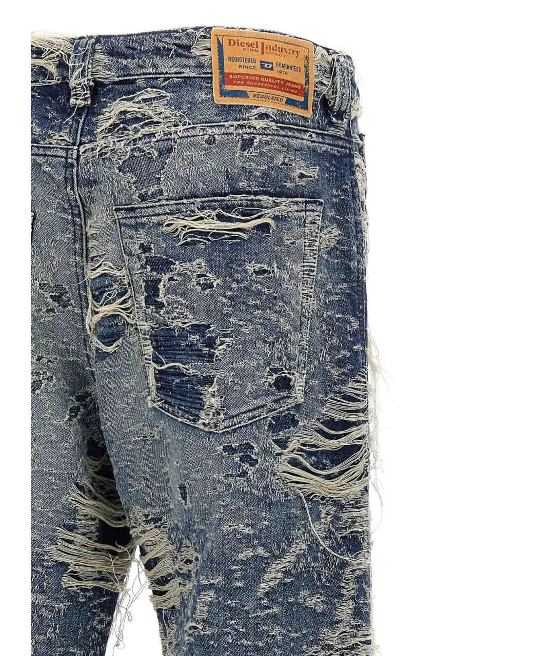 DIESEL Синие хлопковые прямые джинсы, фото 3