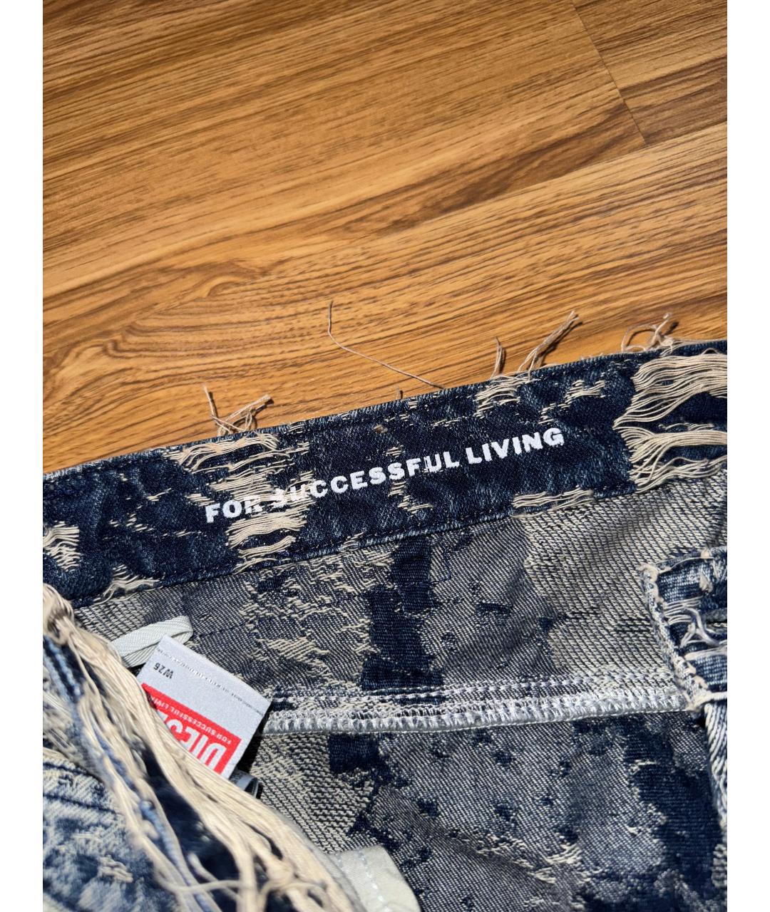 DIESEL Синие хлопковые прямые джинсы, фото 6