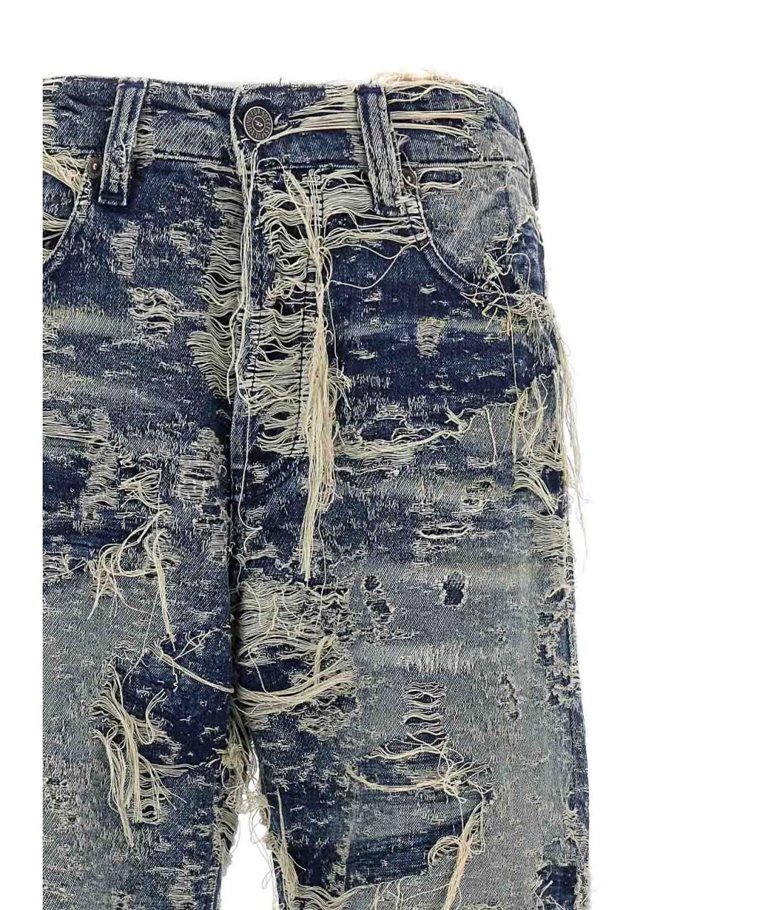 DIESEL Синие хлопковые прямые джинсы, фото 2