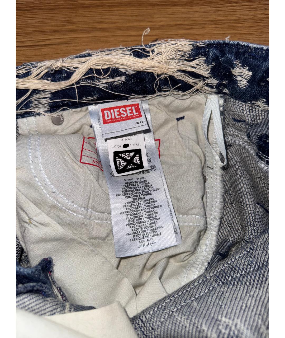 DIESEL Синие хлопковые прямые джинсы, фото 7