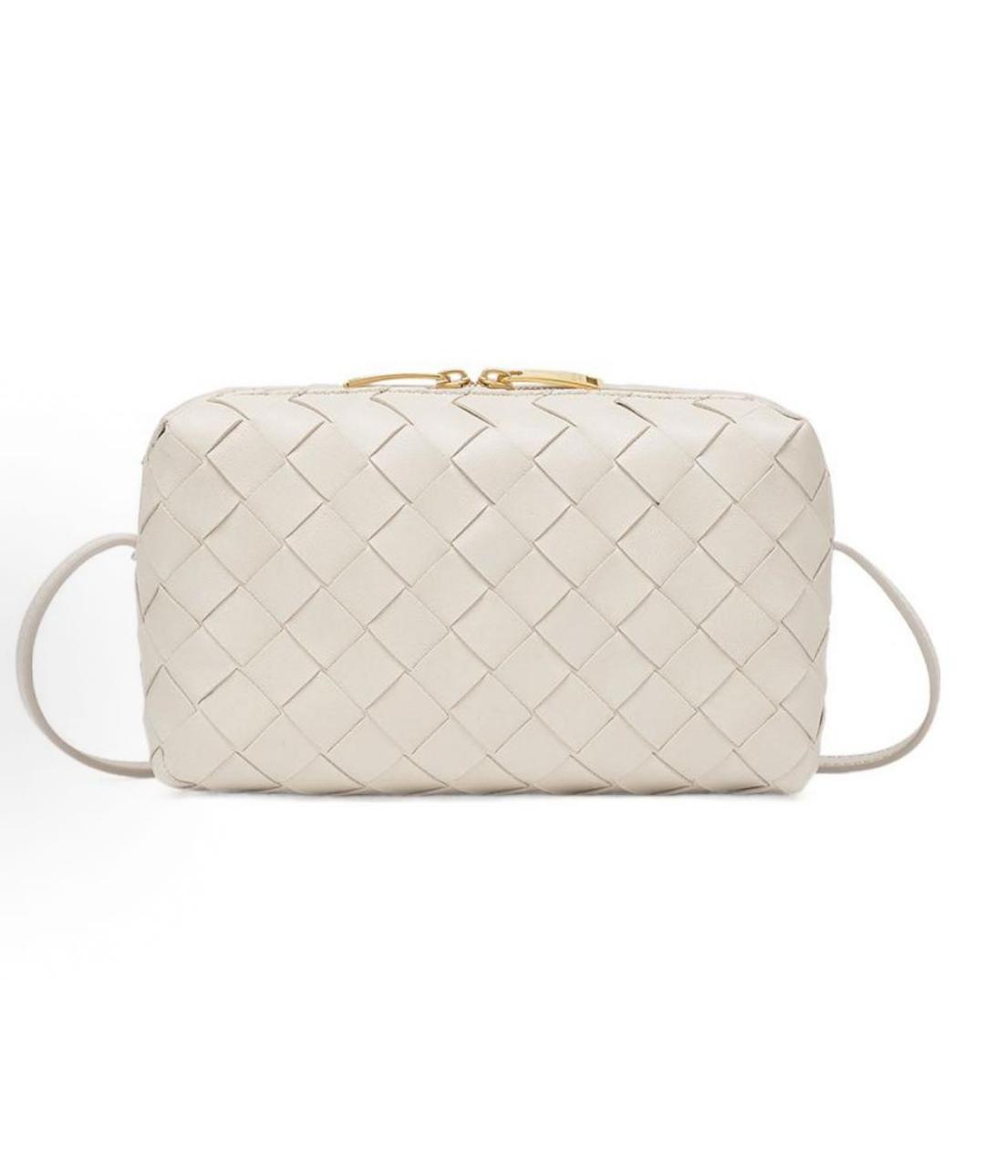 BOTTEGA VENETA Белая кожаная сумка через плечо, фото 2