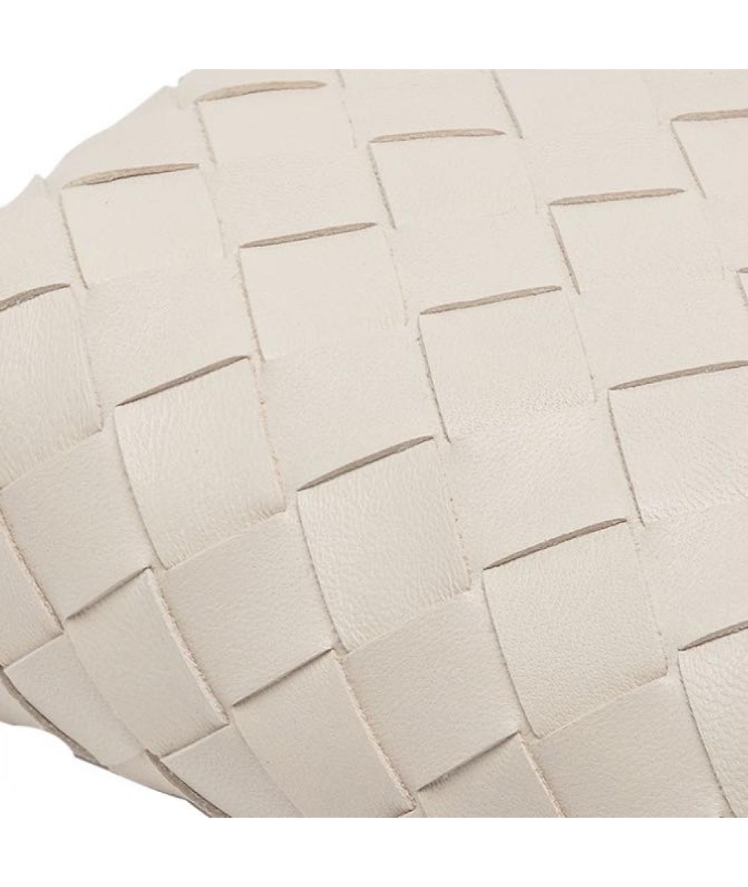 BOTTEGA VENETA Белая кожаная сумка через плечо, фото 6