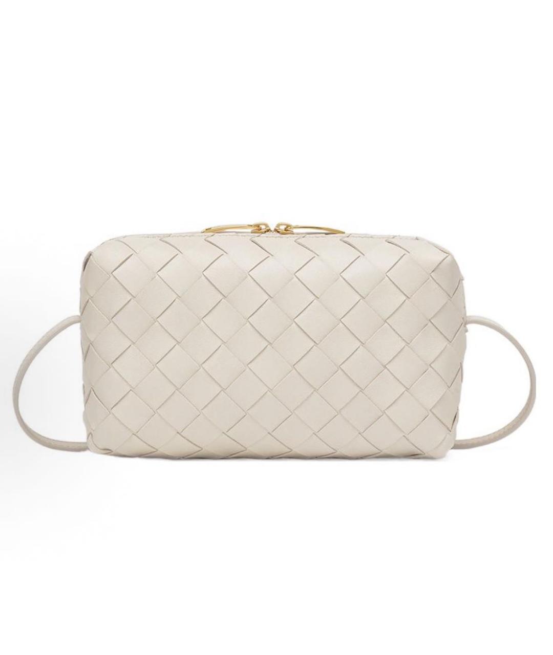 BOTTEGA VENETA Белая кожаная сумка через плечо, фото 8