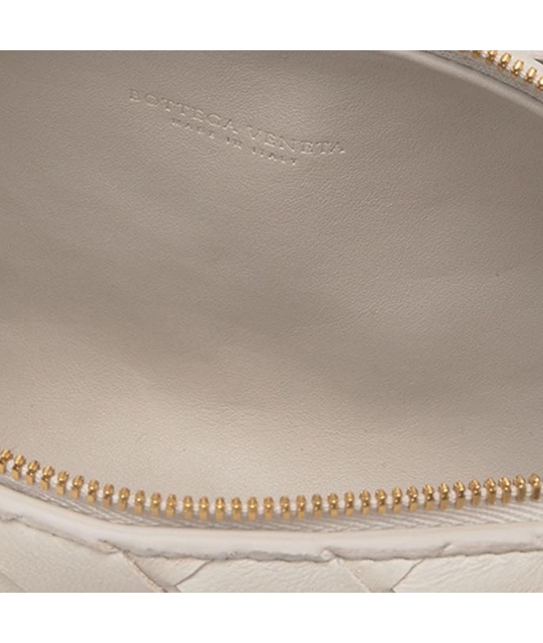 BOTTEGA VENETA Белая кожаная сумка через плечо, фото 4