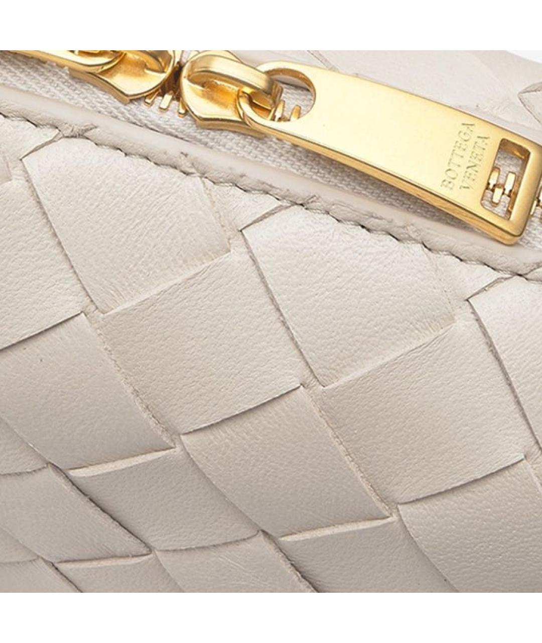 BOTTEGA VENETA Белая кожаная сумка через плечо, фото 5