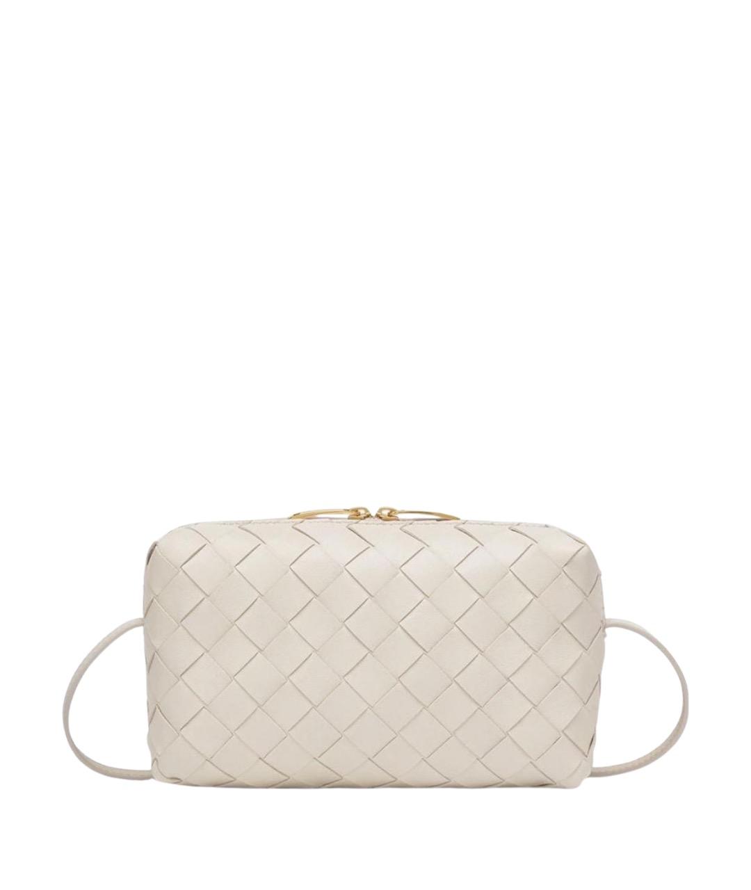 BOTTEGA VENETA Белая кожаная сумка через плечо, фото 1