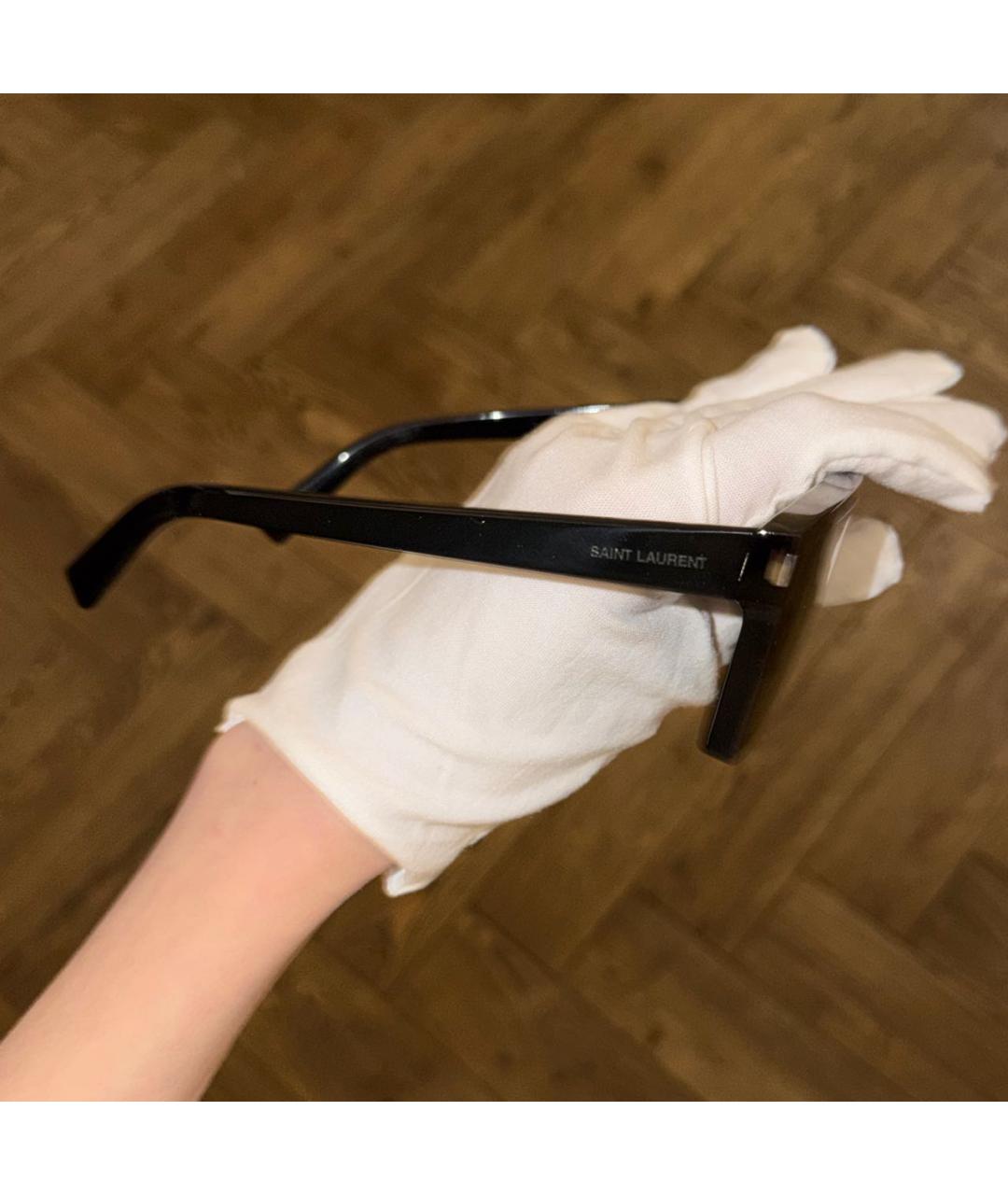 SAINT LAURENT Черные пластиковые солнцезащитные очки, фото 3