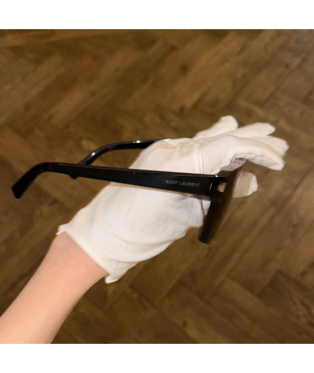 SAINT LAURENT Черные пластиковые солнцезащитные очки, фото 5